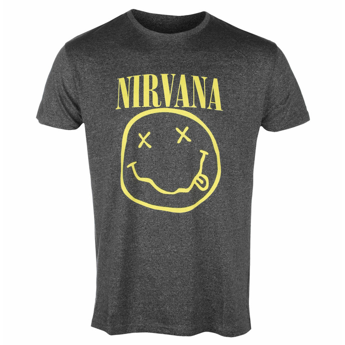 Maglietta da uomo Nirvana - Yellow Smiley Flower Sniffin' BRINDLE - ROCK OFF