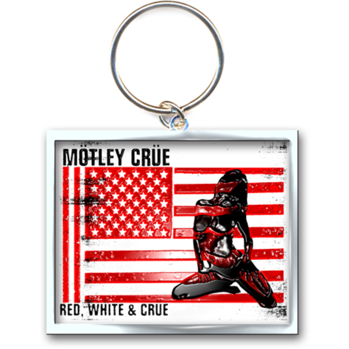 portachiave ad anello - pendente Mötley Crue (Rosso, bianca & Crue Logo) - ROCK OFF