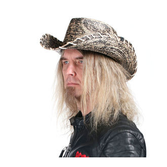 Cappello WORNSTAR - Hellrider HS Black & Natural Rocker Cowboy, WORNSTAR