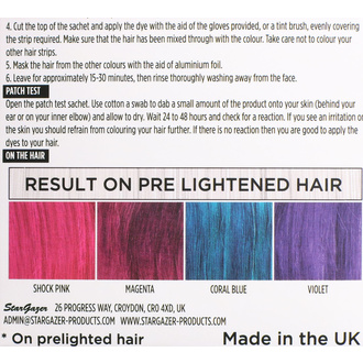 Tinta per capelli  STAR GAZER - Yummy Colour 4 Colour Strips Kit - vivido, STAR GAZER