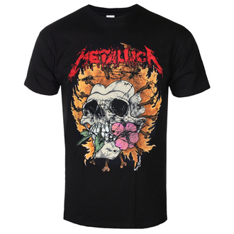 Maglietta da uomo Metallica - Flower Skull - Logo rosso - Nero - RTMTLTSBFLOR