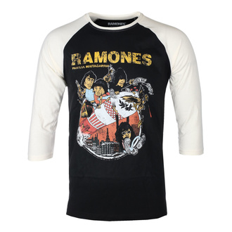 Maglietta da uomo con maniche a 3/4 RAMONES - ROCKET CARTOON - NERO / ECRU RAGLAN - GOT TO HAVE IT, GOT TO HAVE IT, Ramones