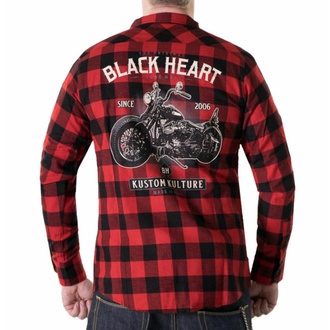 Camicia da uomo BLACK HEART - MOTORCYCLE - ROSSO, BLACK HEART
