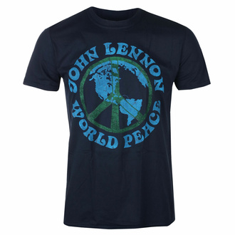 Maglietta da uomo John Lennon - World Peace NAVY - ROCK OFF - JLTS16MN