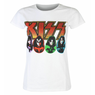 Maglietta da donna Kiss - Logo, Faces & Icons - BIANCA - ROCK OFF, ROCK OFF, Kiss