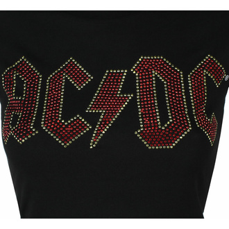 Maglietta da donna AC/DC - Full Colour Logo Diamante - Nero - ROCK OFF, ROCK OFF, AC-DC
