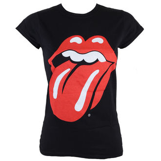 t-shirt metal donna Rolling Stones - Classic Tongue Black - ROCK OFF - RSTEE03LB