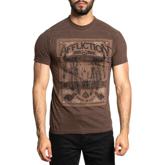 t-shirt da uomo AFFLICTION - AMERICAN MADE - DK.TOBACCO PIGMENT DYE, AFFLICTION