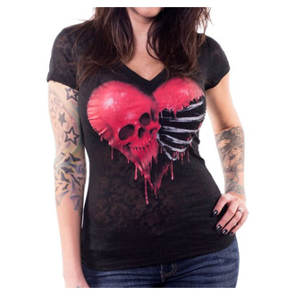 t-shirt hardcore donna - ANGEL RIBCAGE HEART - LETHAL THREAT, LETHAL THREAT