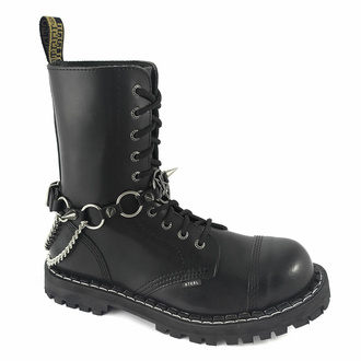 Collare / Decorazione per scarpe con doppia catena e borchie, Leather & Steel Fashion