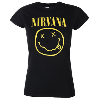 Maglietta da donna Nirvana - Yellow Happy Face, ROCK OFF, Nirvana