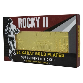 Decorazione Rocky II - Replica Superfight II Ticket - placcato oro, NNM, Rocky